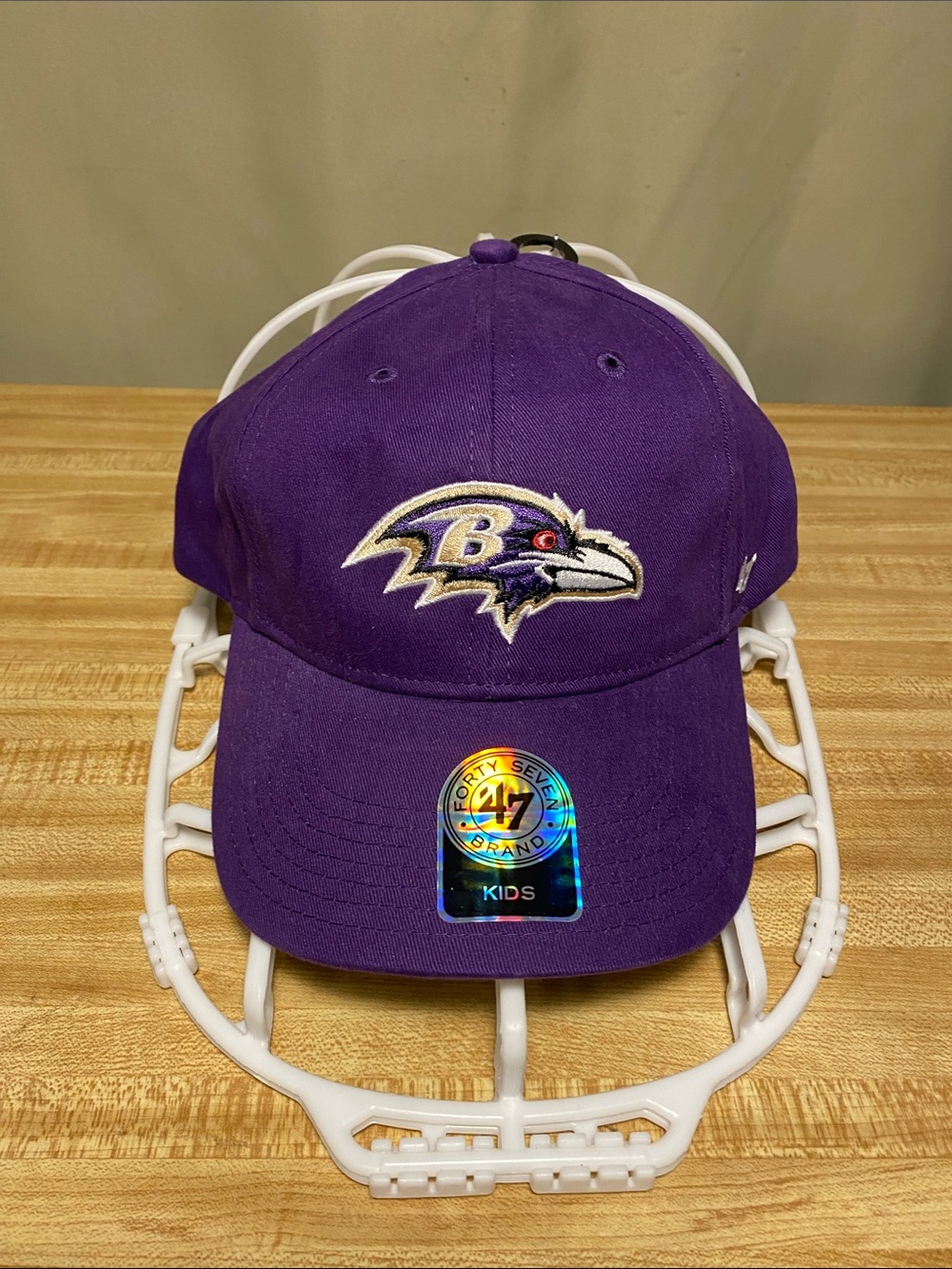 Baltimore Ravens NFL Team Apparel Embroidered Logo Purple 47 Brand Kids Cap O/S